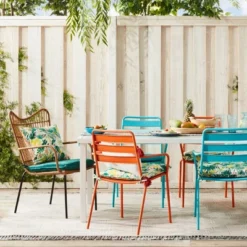 5" X 7" Multi Dot Fringed Outdoor Rug Teal/Pink/Yellow - Opalhouse™ -Opalhouse Sales Store GUEST 0b5e6a0b 4b65 4e2a b81e d52869792536