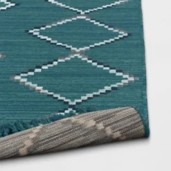 5' X 7' Soft Moroccan Tapestry With Double Knot Fringe Woven Outdoor Rug Teal - Opalhouse™ -Opalhouse Sales Store GUEST 3a15645d 40e3 4c67 92df d55f6ad30a10
