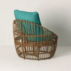 Topanga Club Chair With Ottoman - Blue/Brown - Opalhouse™ Designed With Jungalow™ -Opalhouse Sales Store GUEST db6f5d67 275a 4bfa 9fae 3ff68f41b8d1